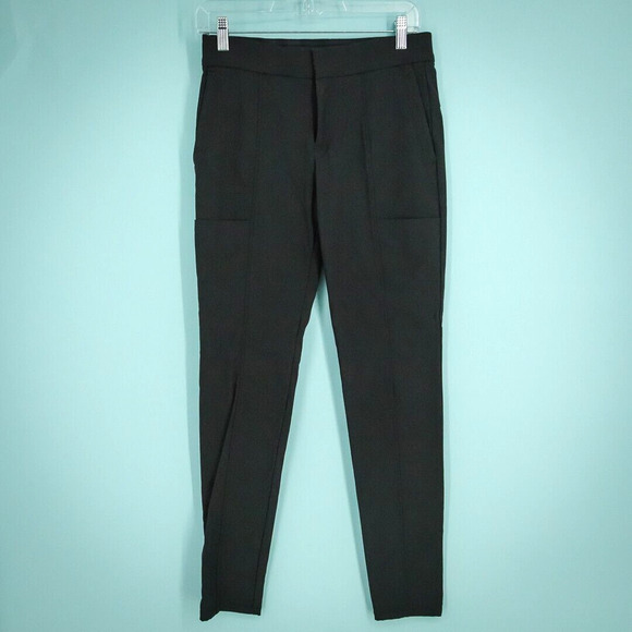 Athleta Size 2 Black Wander Stash Skinny Knit Ankle Length Stretch Active Pants - Picture 1 of 8